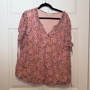 Elegant Pink Floral Blouse